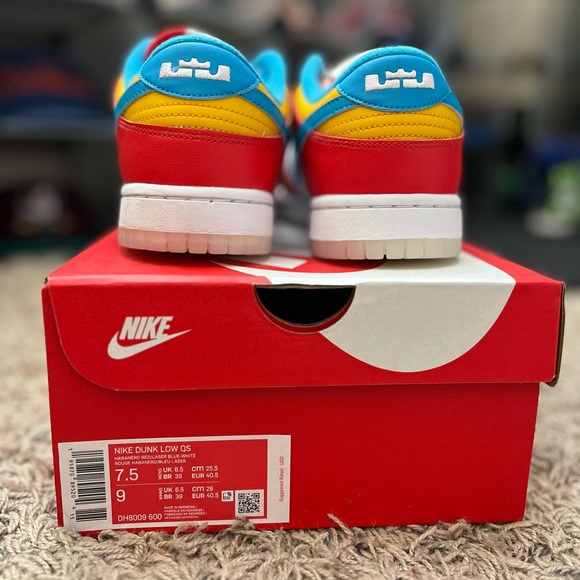 Nike Dunk Low QS, 7.5 Men’s / 9 Women’s, Fruity Pebbles x LeBron James - Picture 8 of 11